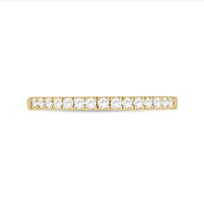 Natural White Topaz Stackable Ring Band 10K Gold