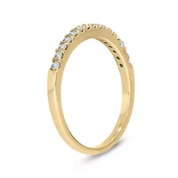 Natural White Topaz Stackable Ring Band 10K Gold