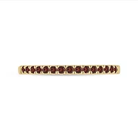 Natural Garnet Stackable Ring Band 10K Yellow Gold