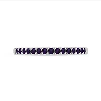 Natural Amethyst Stackable Ring Band 10K White Gold