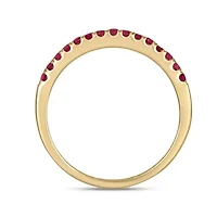Natural Ruby Stackable Ring Band 10K White Gold
