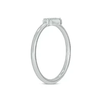 Lab Created Diamond Accent Lab-Grown Cross-Shaped Stylish Fashion Ring Sterling Silver