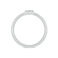 Lab Created Diamond Accent Lab-Grown Cross-Shaped Stylish Fashion Ring Sterling Silver