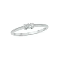 Lab Created 1/6 Carat Two-Stone Symbolic Fashion Ring Sterling Silver