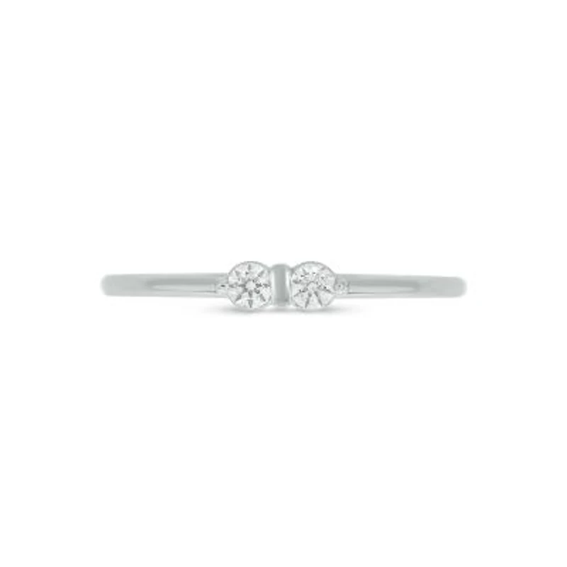 Lab Created 1/6 Carat Two-Stone Symbolic Fashion Ring Sterling Silver