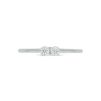 Lab Created 1/6 Carat Two-Stone Symbolic Fashion Ring Sterling Silver
