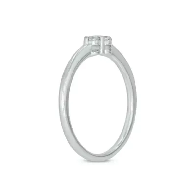 Lab Created 1/6 Carat Two-Stone Symbolic Fashion Ring Sterling Silver