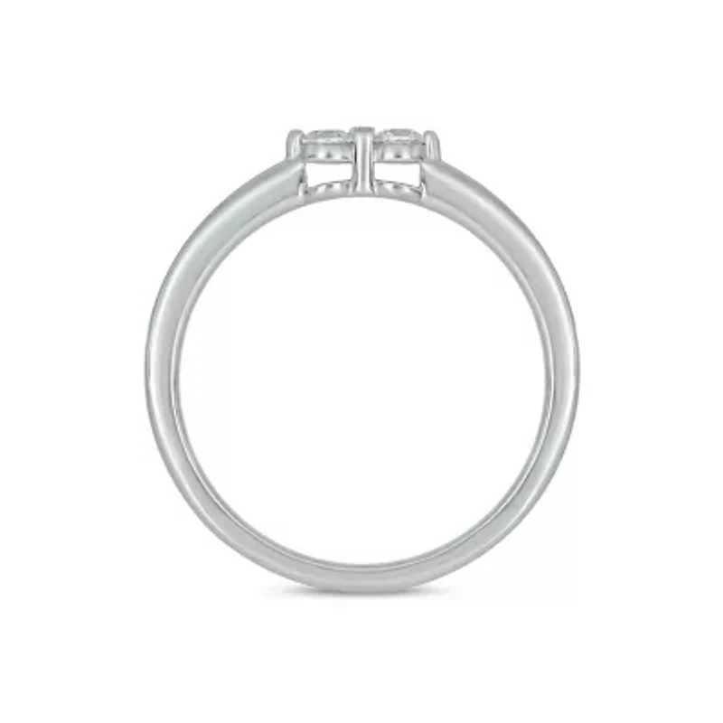 Lab Created 1/6 Carat Two-Stone Symbolic Fashion Ring Sterling Silver