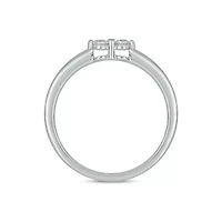 Lab Created 1/6 Carat Two-Stone Symbolic Fashion Ring Sterling Silver