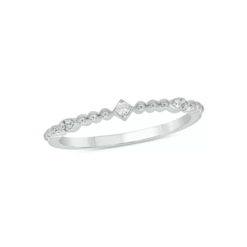 Lab Created Diamond Accent Lab-Grown Anniversary Ring Sterling Silver