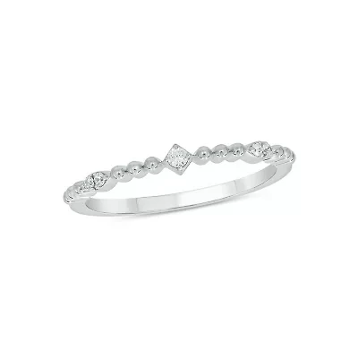 Lab Created Diamond Accent  Lab-Grown Anniversary Ring Sterling Silver