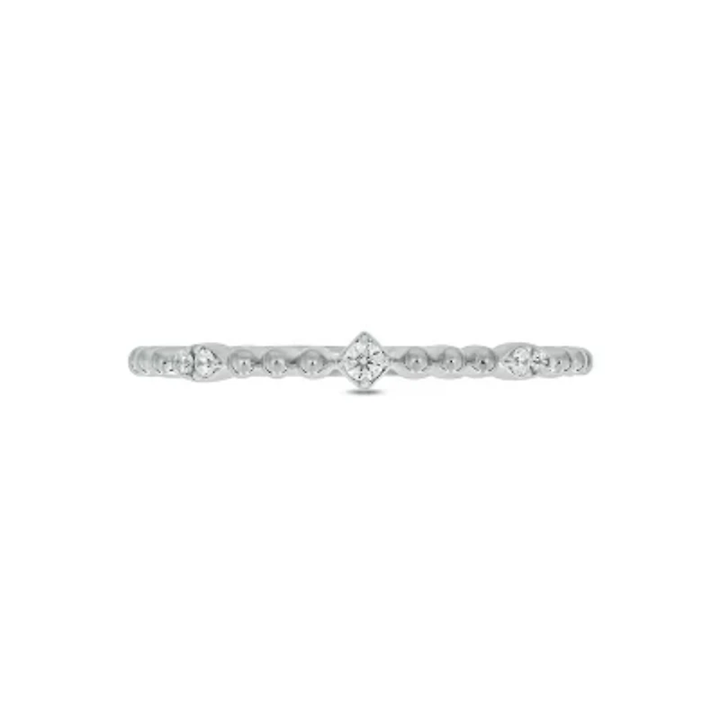 Lab Created Diamond Accent  Lab-Grown Anniversary Ring Sterling Silver