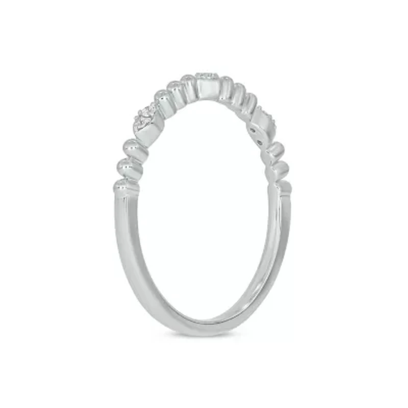 Lab Created Diamond Accent  Lab-Grown Anniversary Ring Sterling Silver