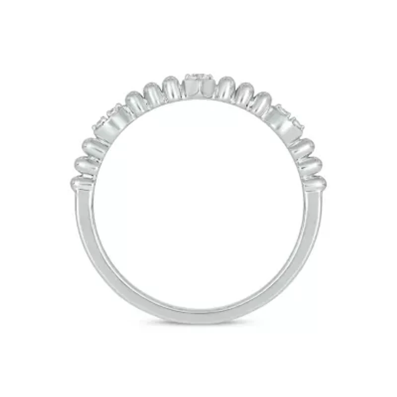 Lab Created Diamond Accent  Lab-Grown Anniversary Ring Sterling Silver