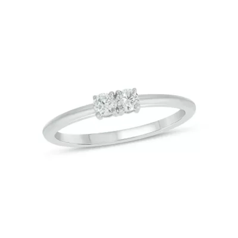 Lab Created 1/5 Carat Round Sparkling Promise Ring Sterling Silver