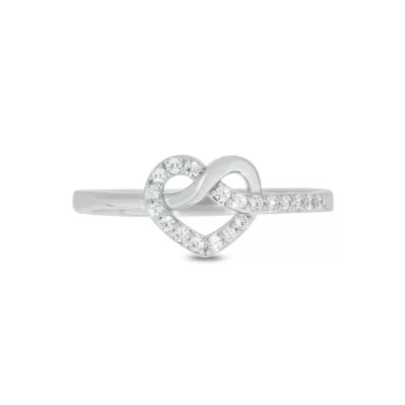 Lab Created 1/6 Carat Heart-Shaped Romantic Fashion Ring Sterling Silver