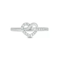 Lab Created 1/6 Carat Heart-Shaped Romantic Fashion Ring Sterling Silver