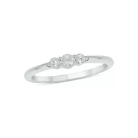 Lab Created 1/4 Carat Round Classic Promise Ring Sterling Silver