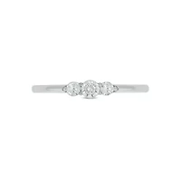 Lab Created 1/4 Carat Round Classic Promise Ring Sterling Silver