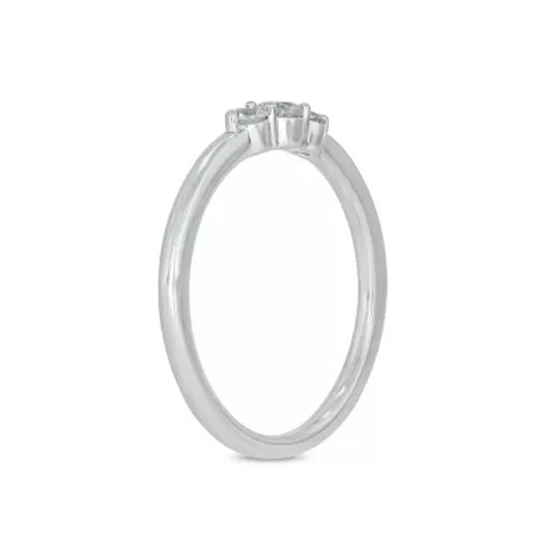 Lab Created 1/4 Carat Round Classic Promise Ring Sterling Silver
