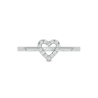 Lab Created 1/10 Carat Heart-Shaped Romantic Fashion Ring Sterling Silver