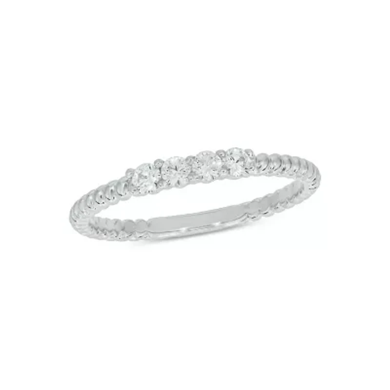 Lab Created 1/4 Carat Lab-Grown Diamond Refined Anniversary Ring Band Sterling Silver