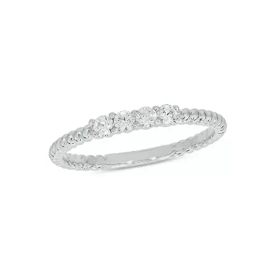 Lab Created 1/4 Carat Lab-Grown Diamond Refined Anniversary Ring Band Sterling Silver