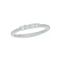 Lab Created 1/4 Carat Lab-Grown Diamond Refined Anniversary Ring Band Sterling Silver