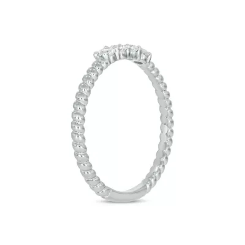 Lab Created 1/4 Carat Lab-Grown Diamond Refined Anniversary Ring Band Sterling Silver