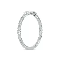 Lab Created 1/4 Carat Lab-Grown Diamond Refined Anniversary Ring Band Sterling Silver