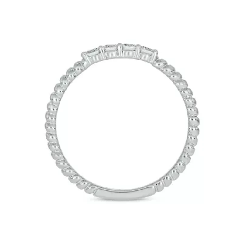 Lab Created 1/4 Carat Lab-Grown Diamond Refined Anniversary Ring Band Sterling Silver