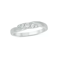 Lab Created 1/5 Carat Lab-Grown Diamond Radiant Anniversary Ring Band Sterling Silver