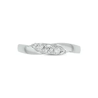 Lab Created 1/5 Carat Lab-Grown Diamond Radiant Anniversary Ring Band Sterling Silver