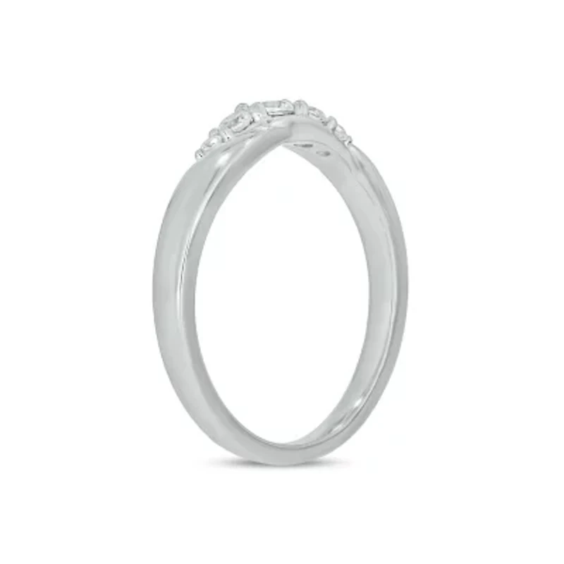 Lab Created 1/5 Carat Lab-Grown Diamond Radiant Anniversary Ring Band Sterling Silver
