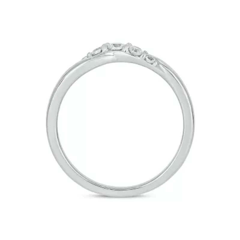 Lab Created 1/5 Carat Lab-Grown Diamond Radiant Anniversary Ring Band Sterling Silver