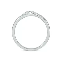 Lab Created 1/5 Carat Lab-Grown Diamond Radiant Anniversary Ring Band Sterling Silver