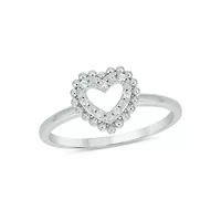 Lab Created Diamond Accent  Lab-Grown Heart-Shaped Romantic Fashion Ring Sterling Silver