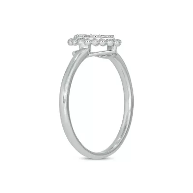 Lab Created Diamond Accent  Lab-Grown Heart-Shaped Romantic Fashion Ring Sterling Silver