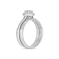 Lab Created 3/4 Carat Lab-Grown Diamond Bridal Set Sterling Silver
