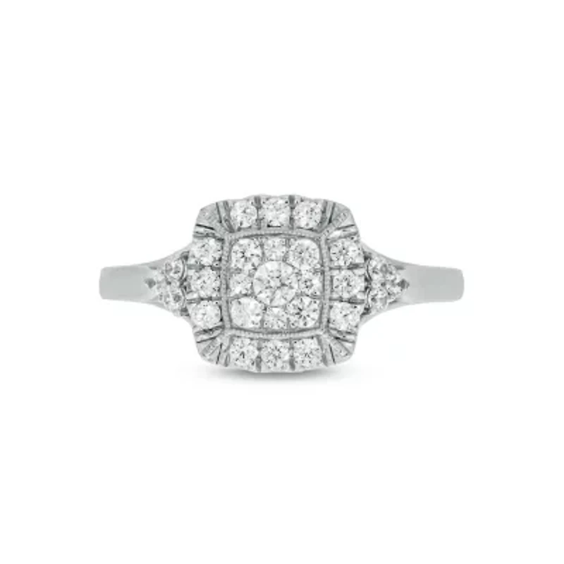 Lab Created 3/4 Carat Lab-Grown Diamond Elegant Bridal Set Sterling Silver