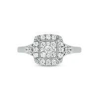 Lab Created 3/4 Carat Lab-Grown Diamond Elegant Bridal Set Sterling Silver