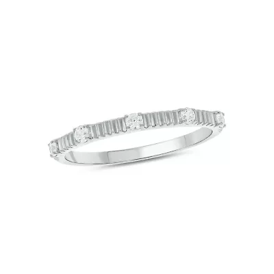 Lab Created 1/6 Carat Lab-Grown Diamond Sparkle Anniversary Ring 10K White Gold