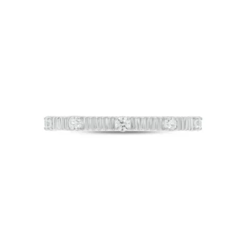Lab Created 1/6 Carat Lab-Grown Diamond Sparkle Anniversary Ring 10K White Gold