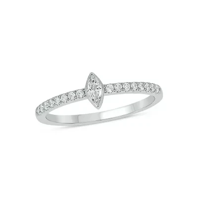 Lab Created 3/8 Carat Lab-Grown Diamond Chic Fashion Ring Sterling Silver