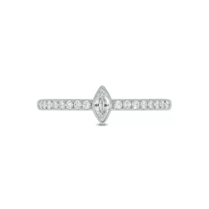 Lab Created 3/8 Carat Lab-Grown Diamond Chic Fashion Ring Sterling Silver