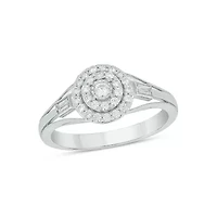 Lab Created 1/3 Carat Lab-Grown Diamond Double Halo Promise Ring Sterling Silver