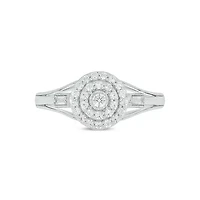 Lab Created 1/3 Carat Lab-Grown Diamond Double Halo Promise Ring Sterling Silver