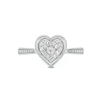 Lab Created 1/6 Carat Lab-Grown Diamond heart-shaped Fashion Ring Sterling Silver