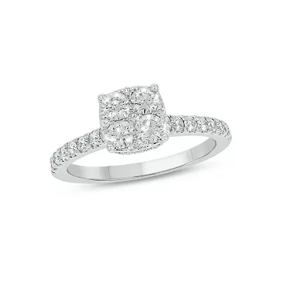 Lab Created 1 Carat Lab-Grown Diamond Elegant Engagement Ring 10K White Gold