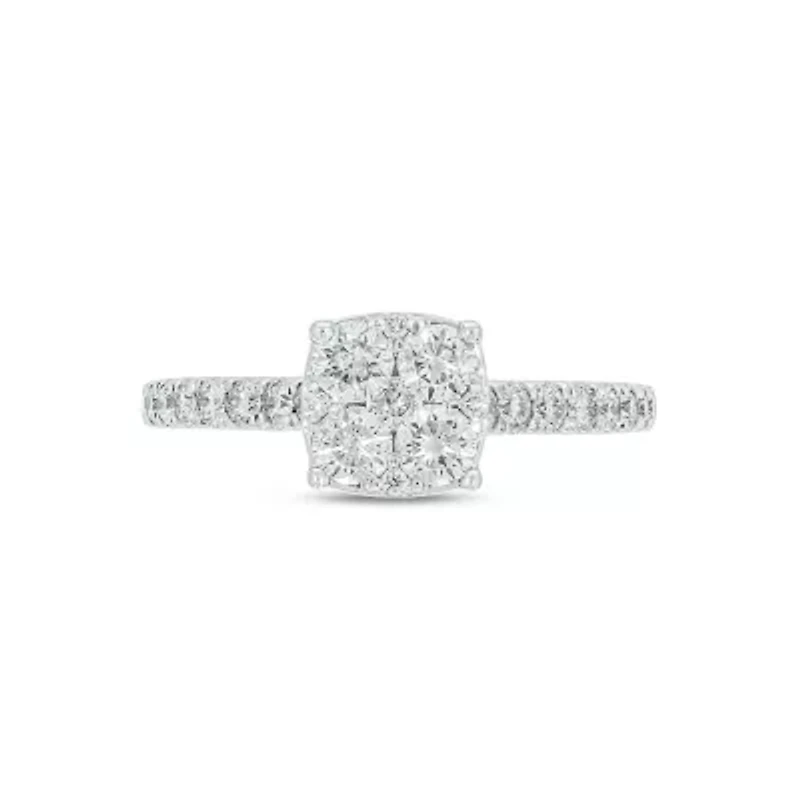 Lab Created 1 Carat Lab-Grown Diamond Elegant Engagement Ring 10K White Gold